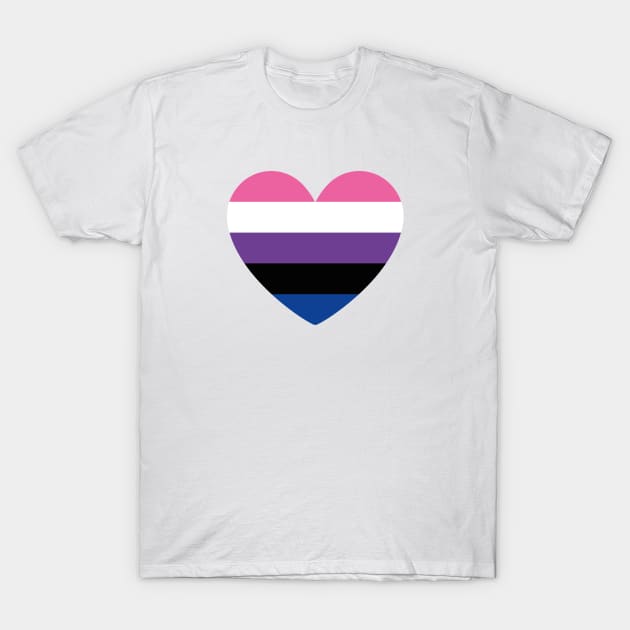 LGBT | Genderfluid Pride Flag Heart T-Shirt by s.hiro